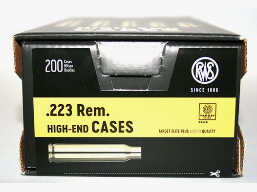 200 Stück NEUE RWS Hülsen .223 Rem. (5,56x45) RUAG HighEndCases | Target Elite PLUS Match Qualtiy!
