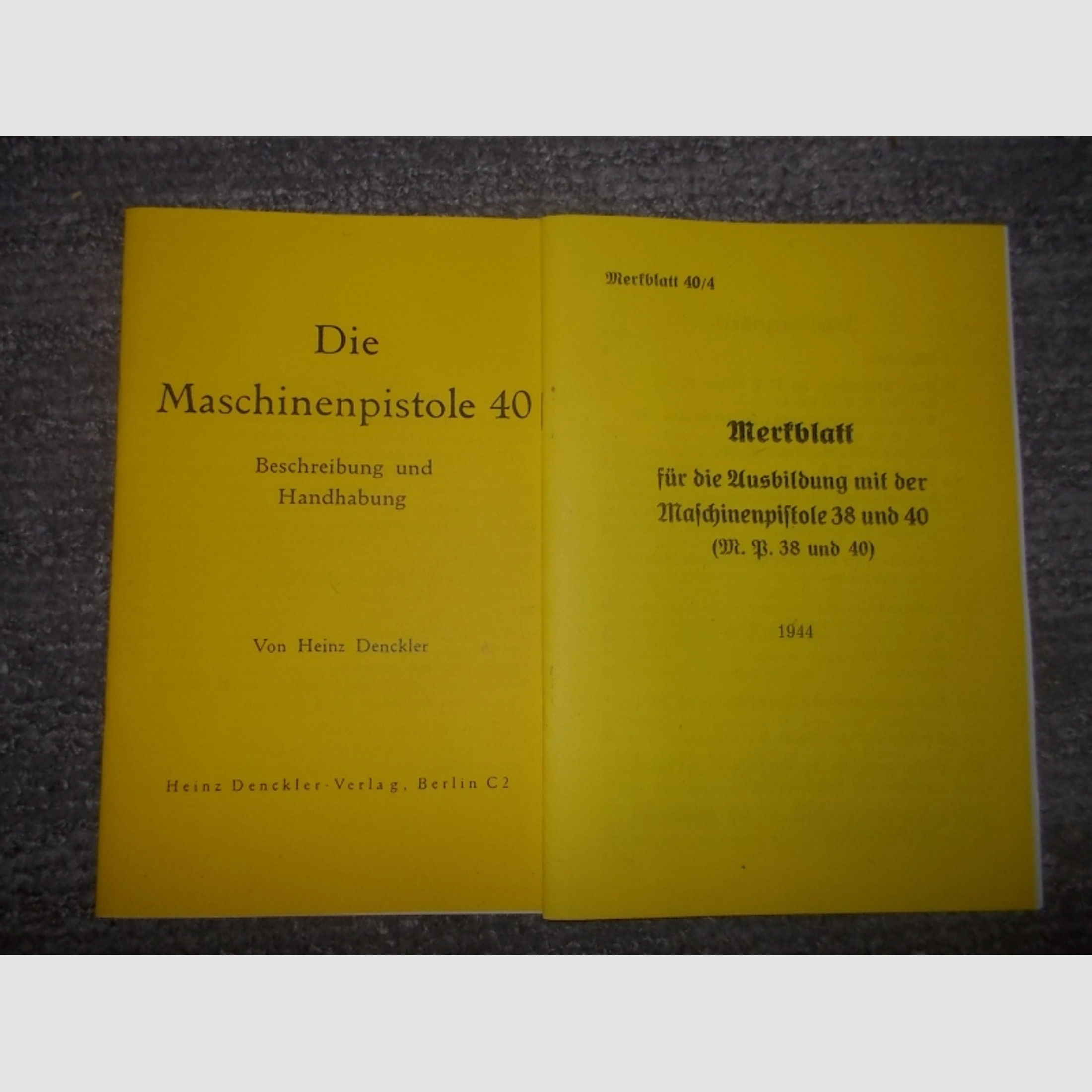 Beschreibung & Merkblatt der deutschen MP38 & MP40