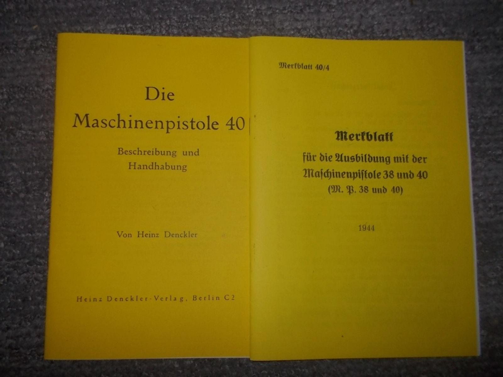 Beschreibung & Merkblatt der deutschen MP38 & MP40