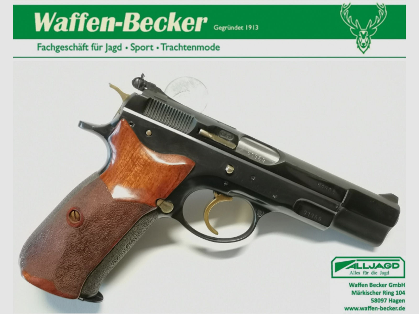 Pistole Brünner CZ75 Kal. 9mm Luger Sportmodell