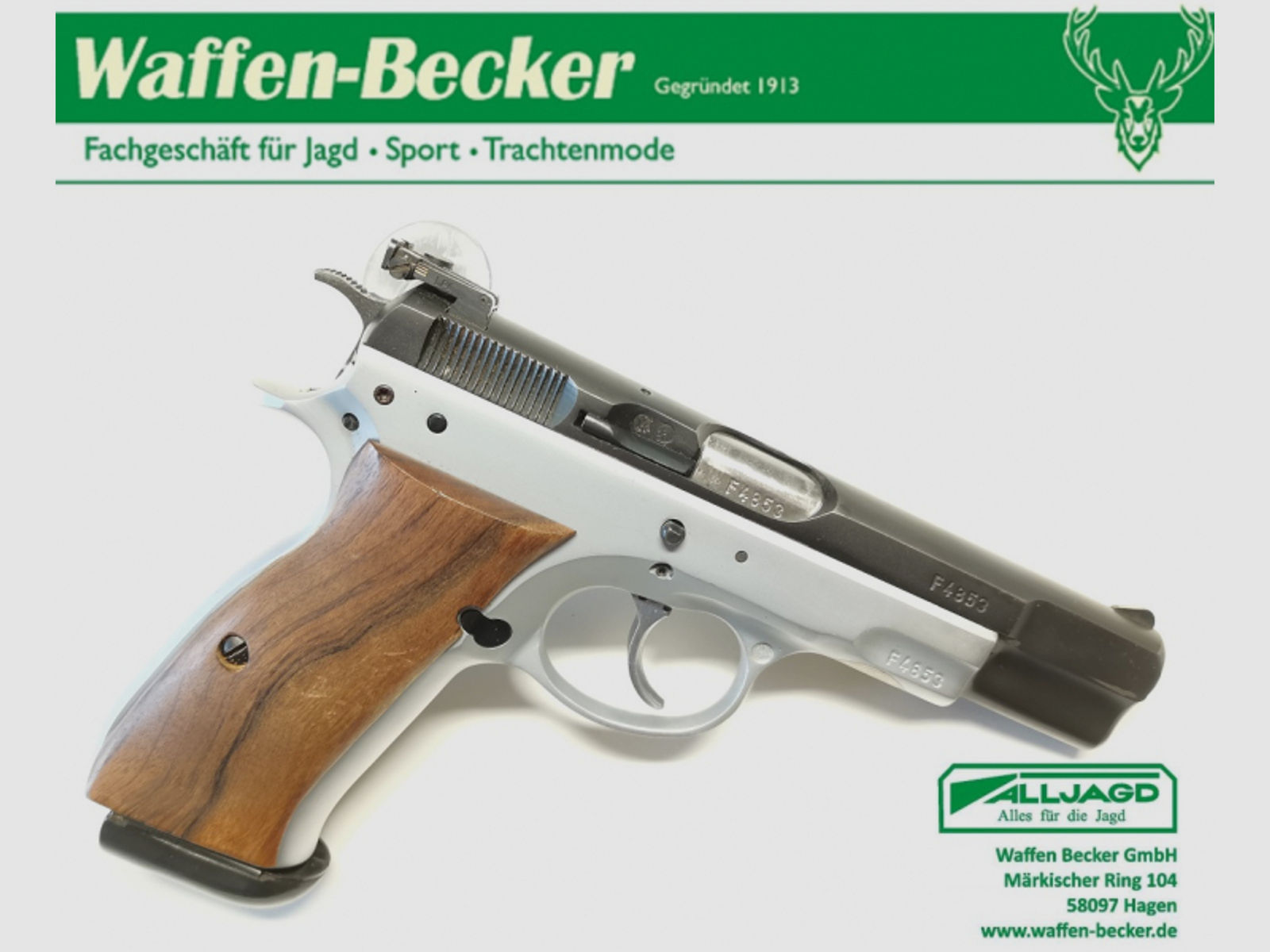 Pistole Brünner CZ75 Bicolor Kal. 9mm Luger Sportmodell