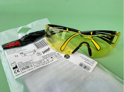 Schießbrille 3M Scotchgard UV400 Trap Skeet Parcours Gelb *Waffenhandel Ahnert* *Neu*