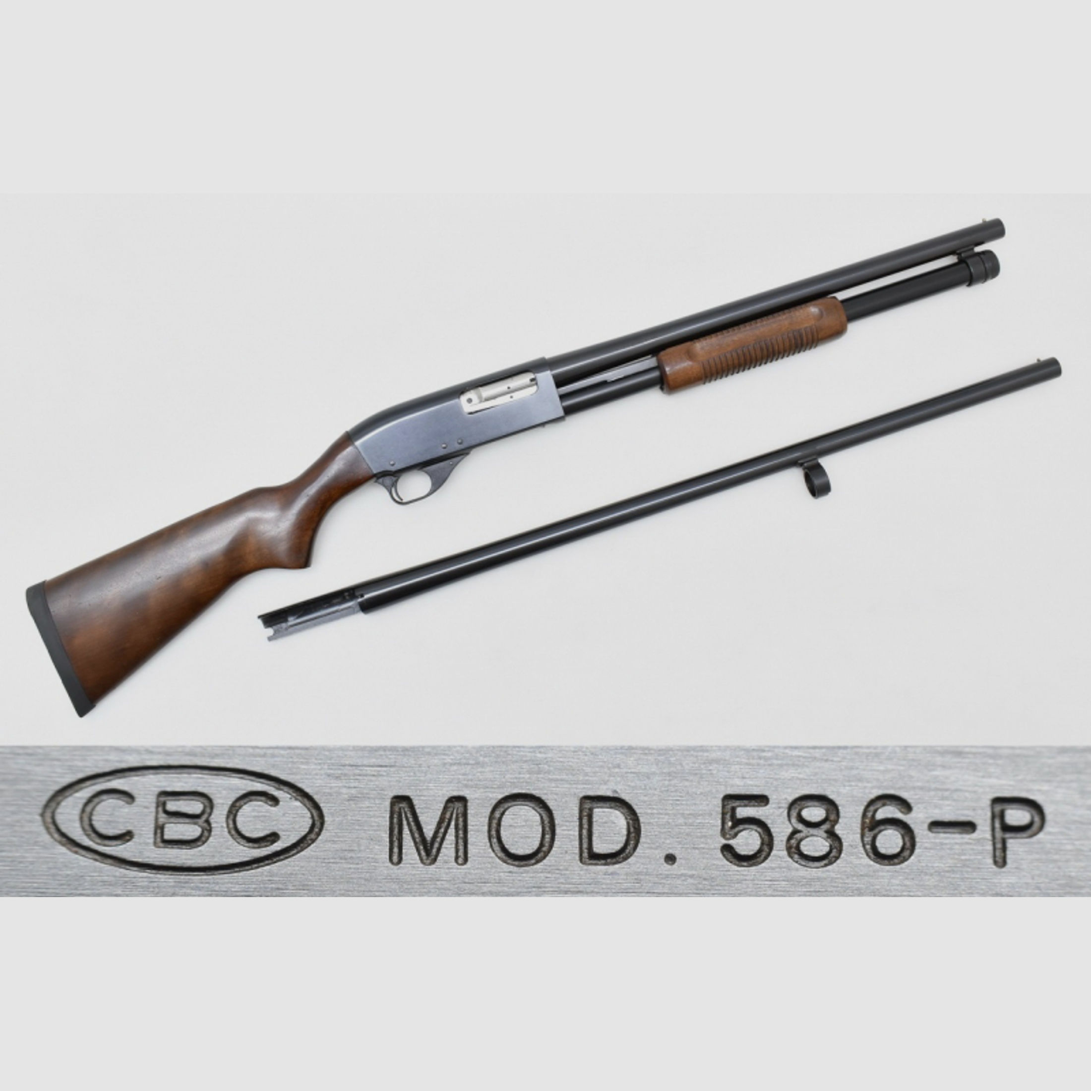 CBC " Pump - Action " Repetierflinte Modell 586 im Kal. 12/76 Magnum mit 28" Austauschlauf