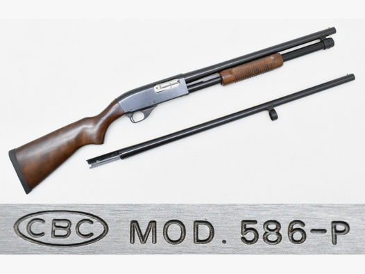 CBC " Pump - Action " Repetierflinte Modell 586 im Kal. 12/76 Magnum mit 28" Austauschlauf