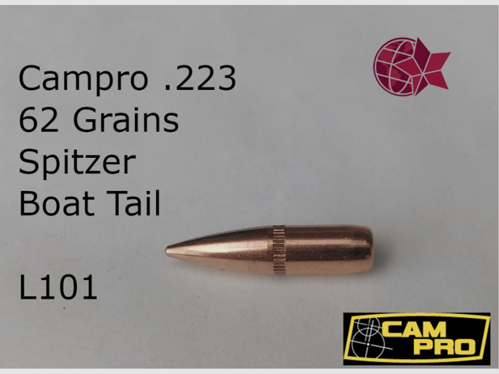 NEU .223 62 Grain 500 Stück Geschosse SBT Boat tail AP Crimp FCP Longrange Campro 5,56×45 .222 L101