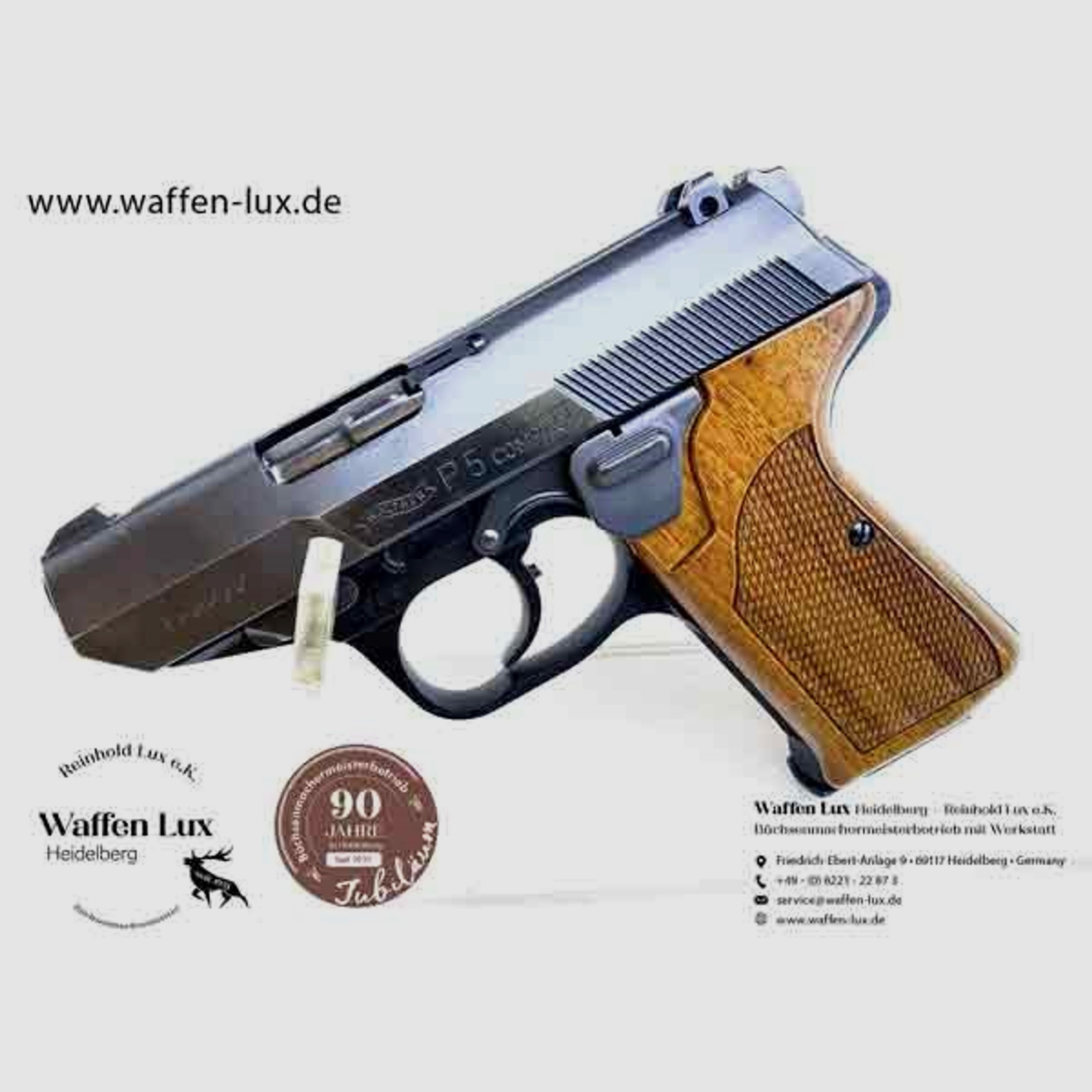 Walther Halbautom. Pistole, Modell:P5 Compact, Kal.: 9mmLuger_Lauf: 3"