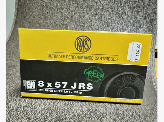 RWS 8x57 JRS Green 9,0g 139gr Bleifrei