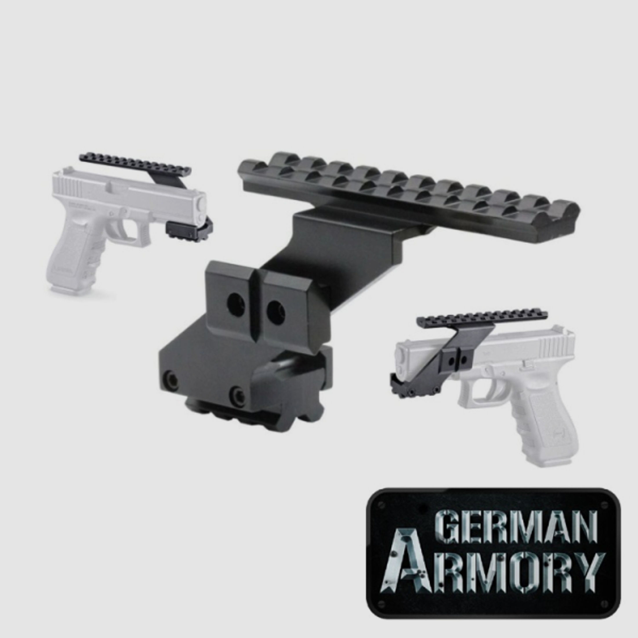 Picatinnyrail Schiene Montage für Pistolen mit Unterlaufschiene Glock Beretta SIG etc.