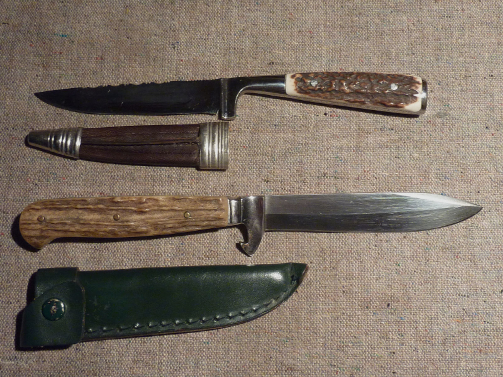 Ein schönes Messerpaar (Brotzeitmesser und Jagdmesser)