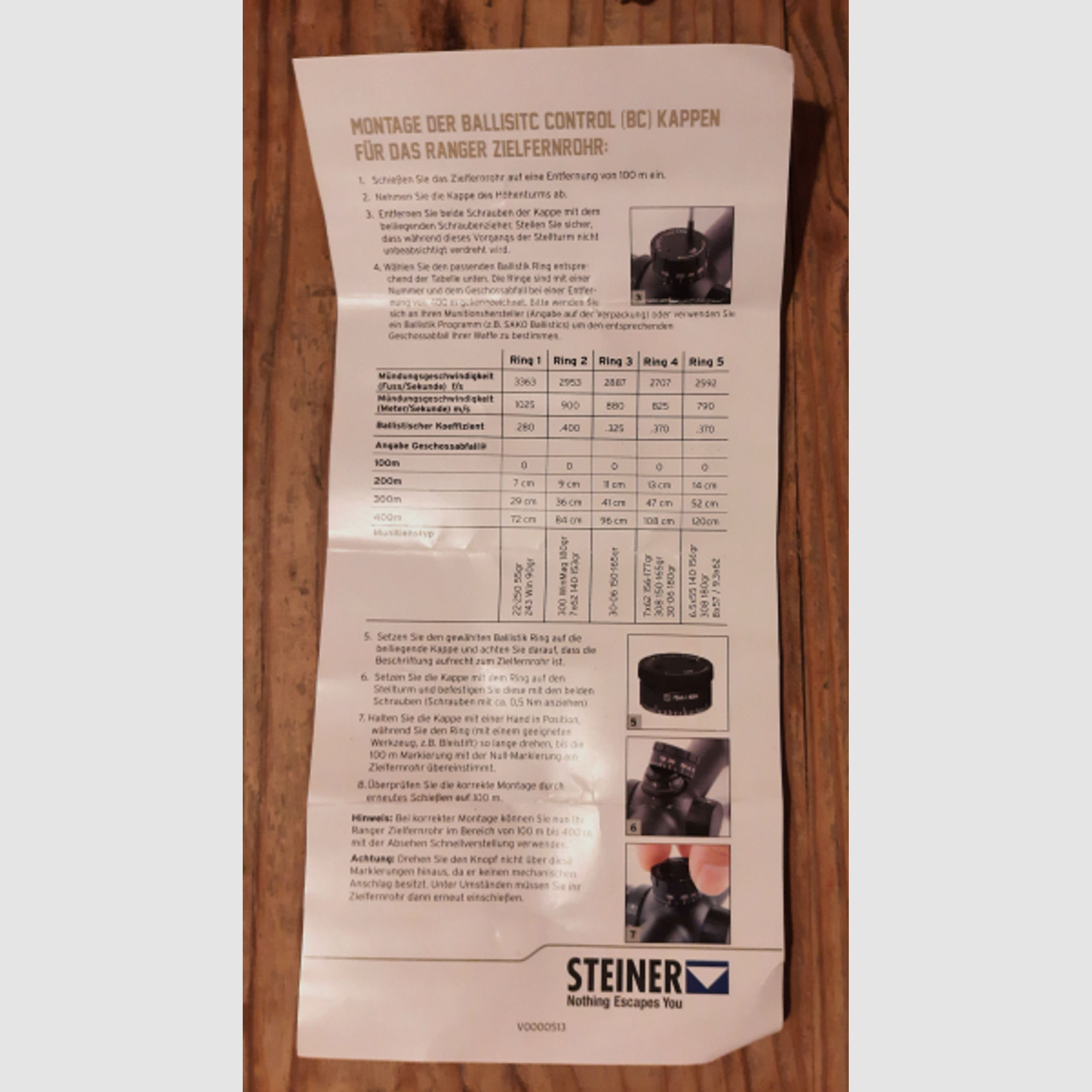 Ballistic Control Set für Steiner Ranger 4 (3-12x56 / 6-24x56)