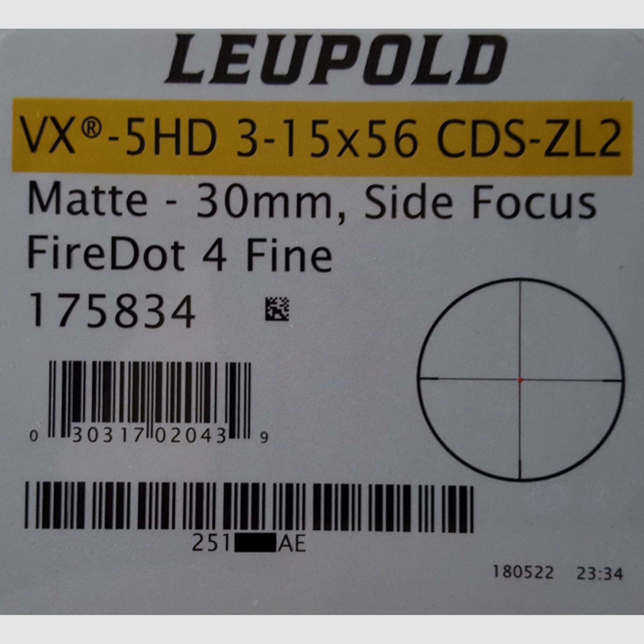 Neuware vom Fachhandel - Zielfernrohr Leupold VX-5HD 3-15x56mm Absehen 4 mit LP und ASV CDS-ZL2