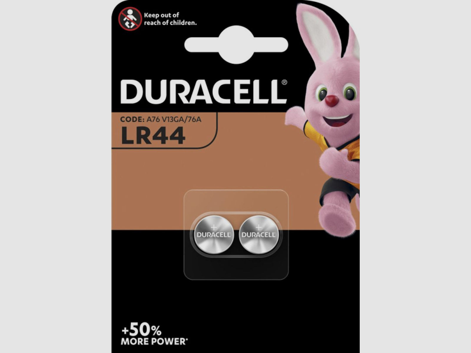 2 Stück (1 x 2er Blister Doppelpack) Ersatzbatterien LR44 DURACELL | Batterie Alkaline Knopfzelle