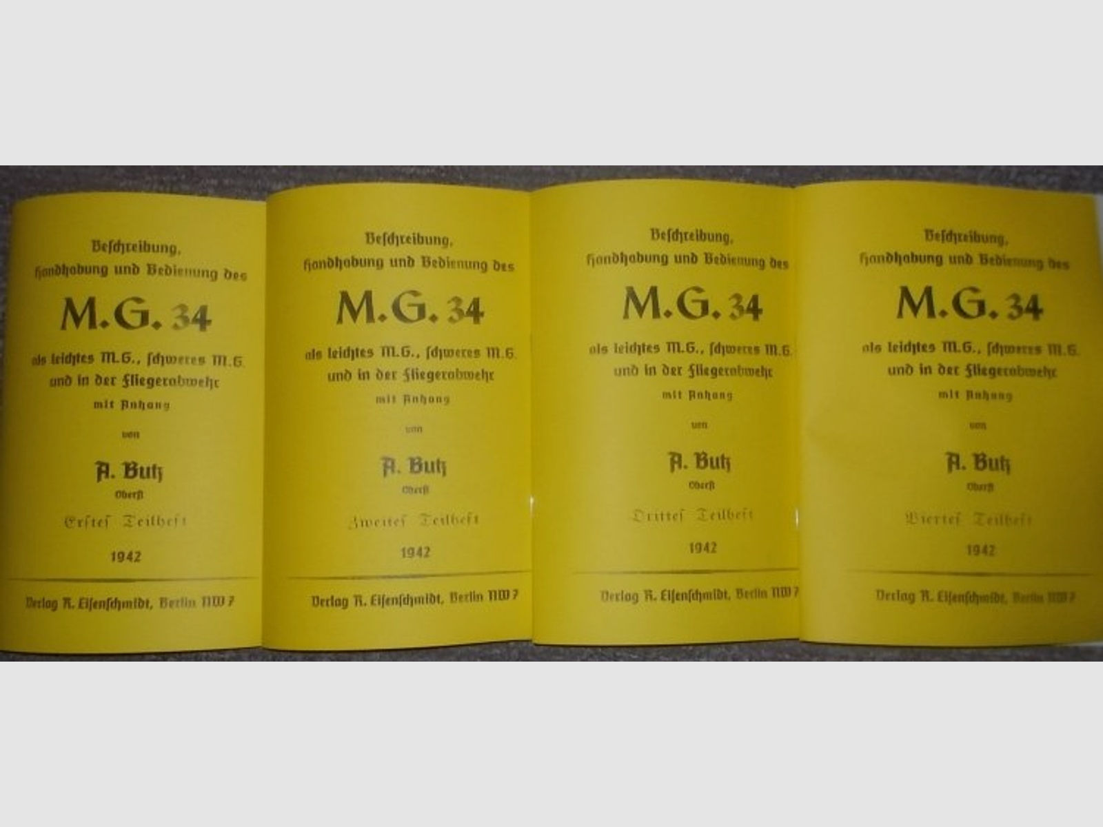 4 Hefte MG34 sehr ausführliche Beschreibung, Handhabung & Bedienung M.G.34 von 1942