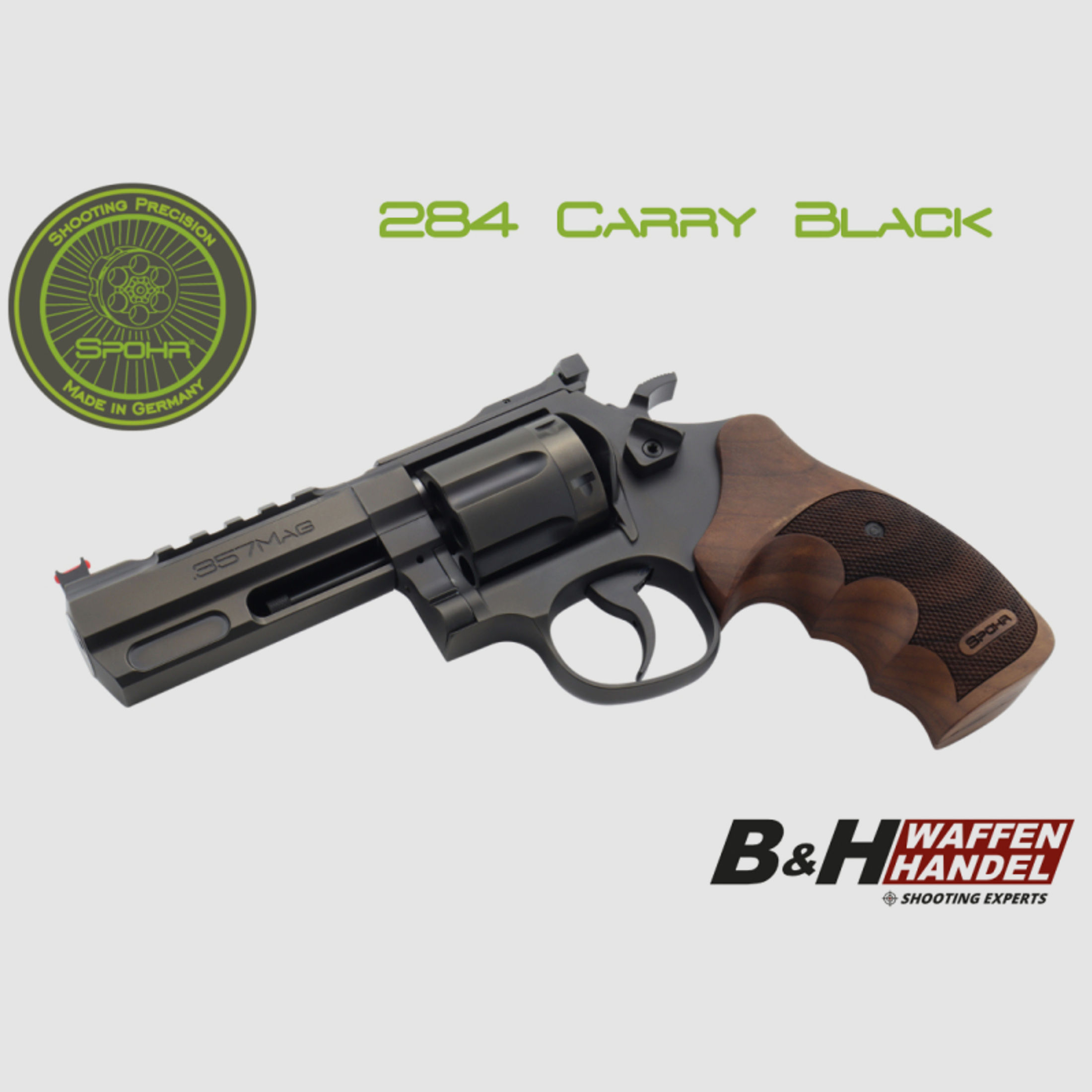 Neuwaffe: SPOHR 284 Carry Black 4" Revolver .357 Magnum schwarz beschichtet Made in Germany 4 Zoll