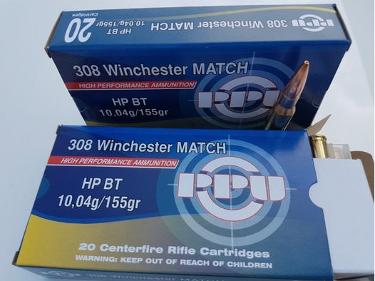 .308/155grs. PPU Match HPBT 100 Stk.