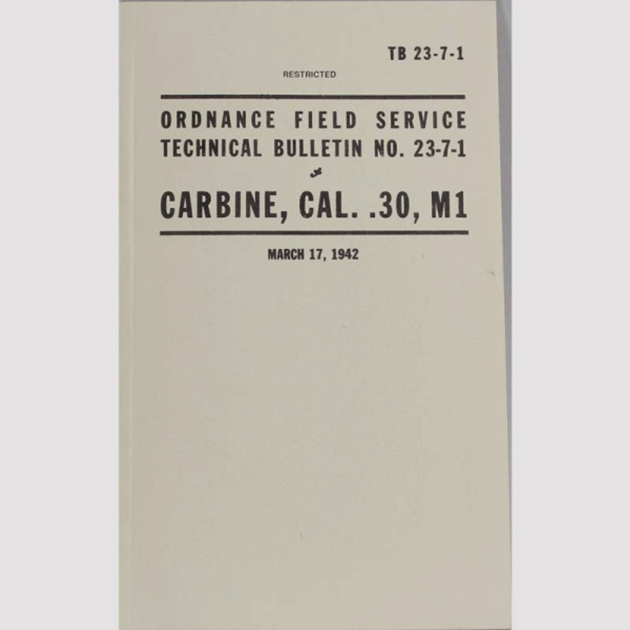 Handbuch US Army TB 23-7-1 für M1 Carbine Cal. 30