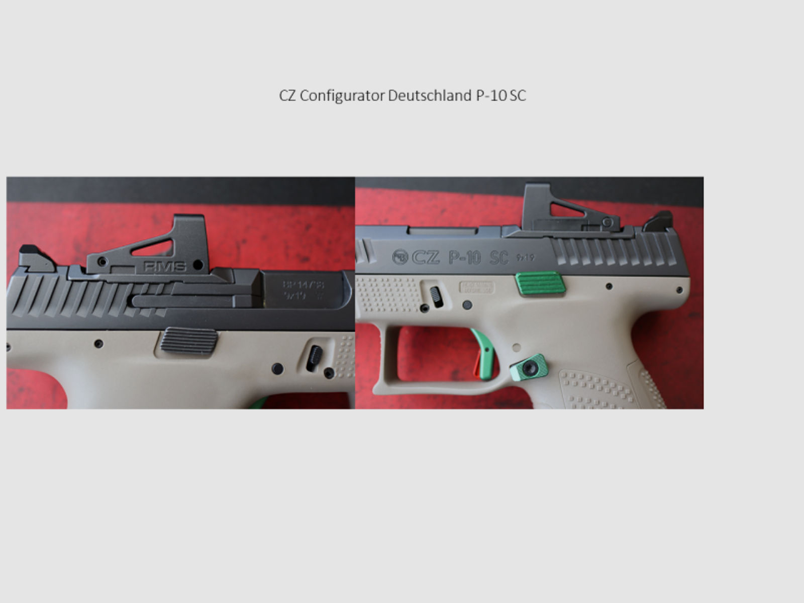 CZ Configurator Deutschland Pistole P-10 SC - 9 mm Luger