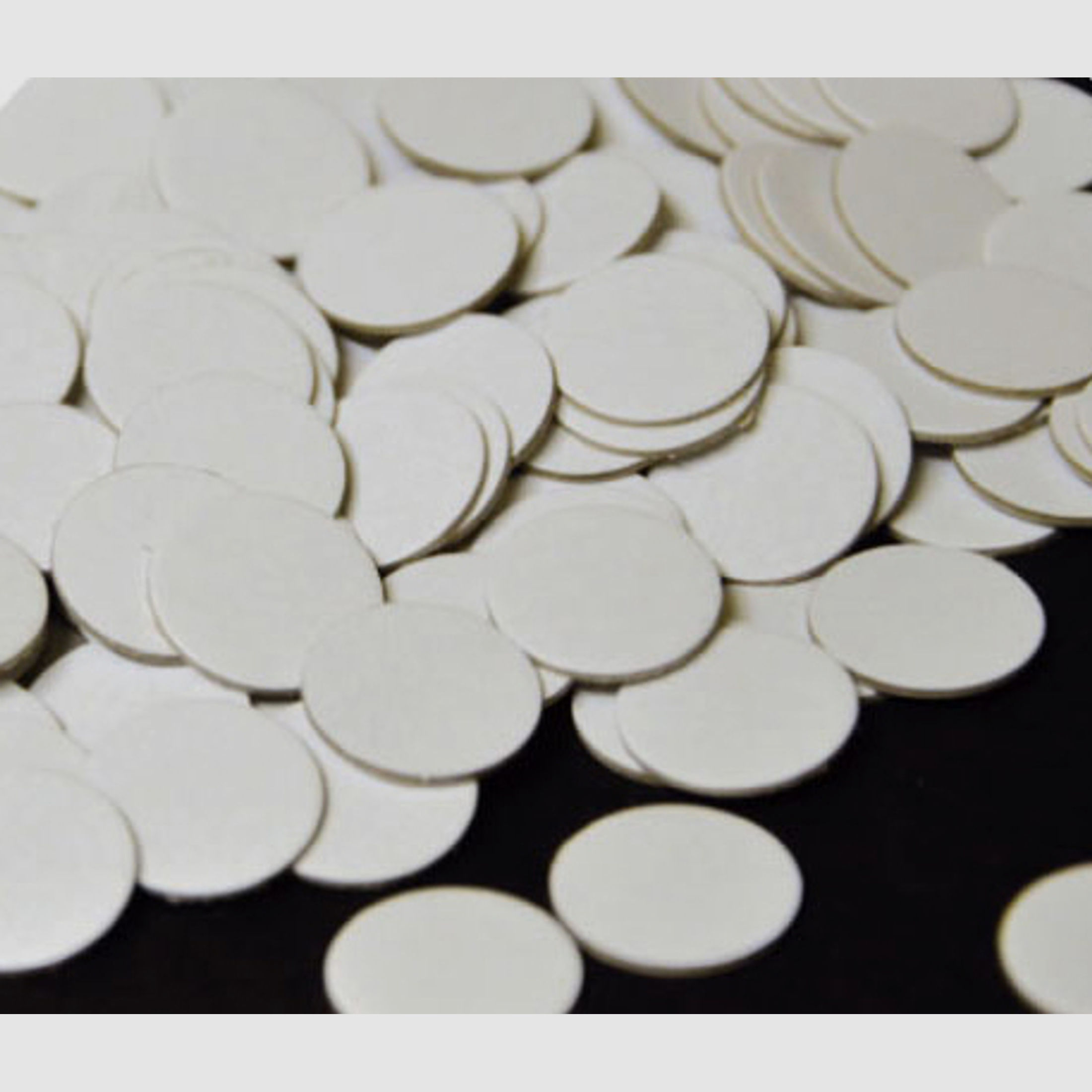 100 Stück GUALANDI CBC16 White Over Powder Pads Discs > Verschlussplättchen für Schrothülsen 16/70
