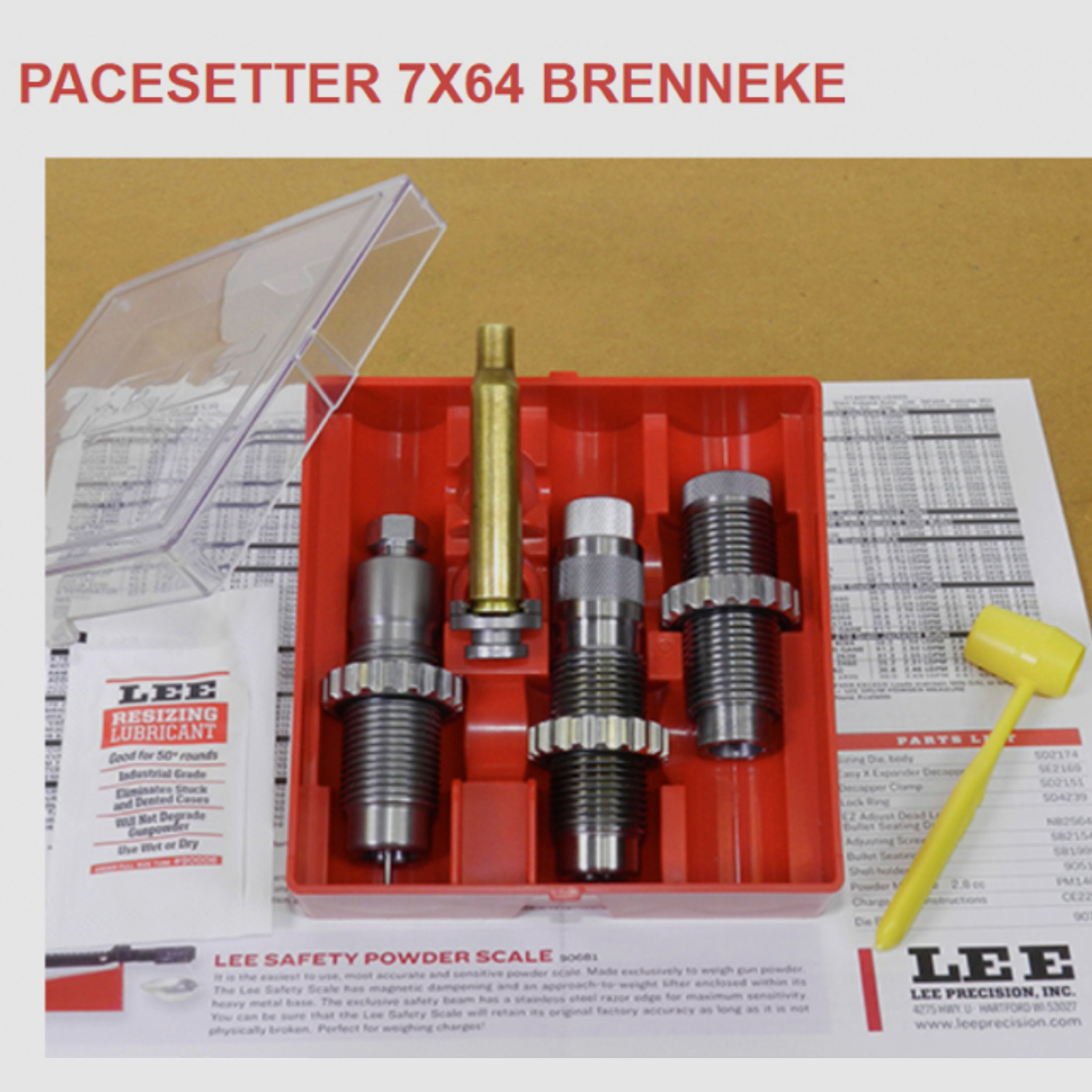 LEE 3-Die-Pacesetter Langwaffen Matrizensatz-SET Full-Length | 7x64 BRENNEKE 7 x 64 #90771 | NEU