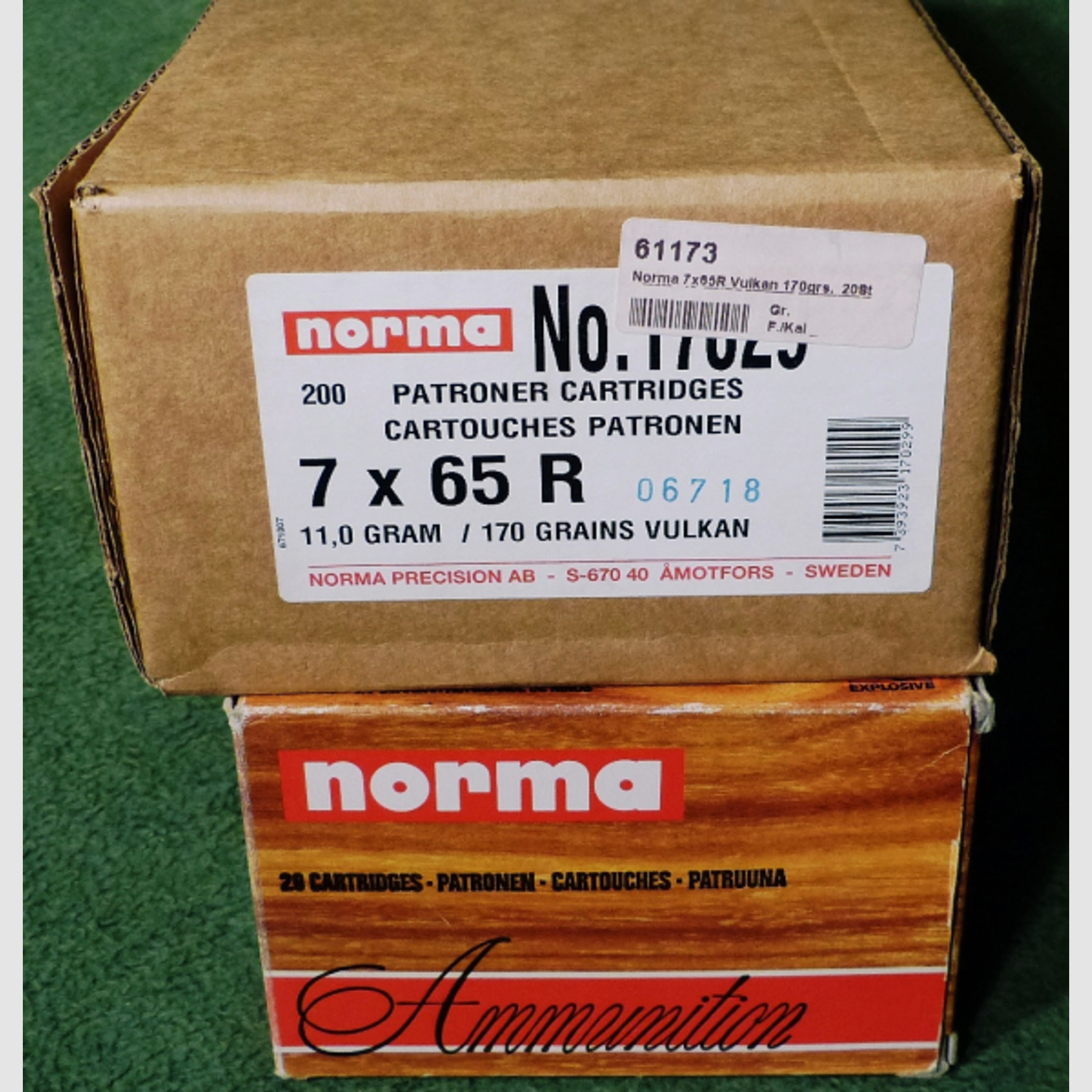 Versandkostenfrei 7X65R Norma Vulkan 11,0 g 170 gr. aus Büchsenmachernachlaß