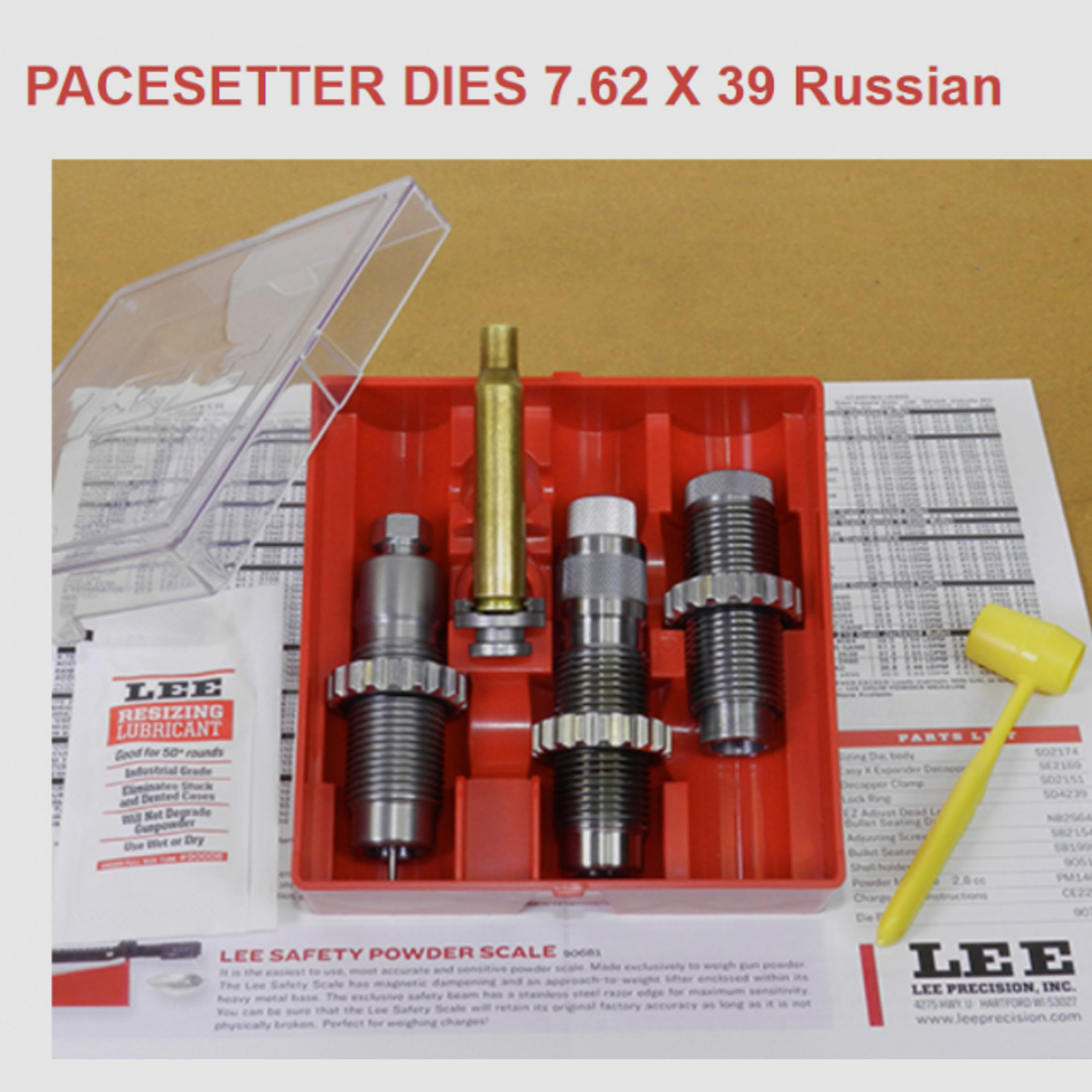 LEE 3-Die-Pacesetter Langwaffen Matrizensatz-SET Full-Length | 7,62x39 RUSSIAN 7.62 x 39 #90565 NEU