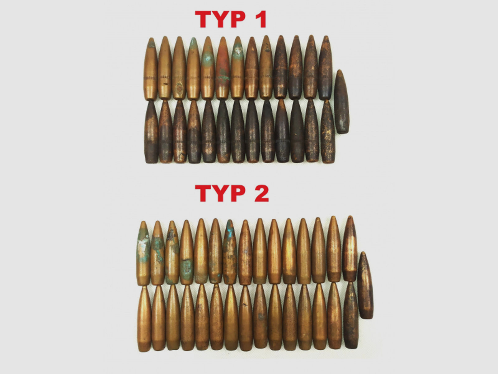 10 Stück Geschoss Geschosse 12,7 mm .50 BMG Browning .50cal 50 cal. 42 Gramm Länge: 58 mm