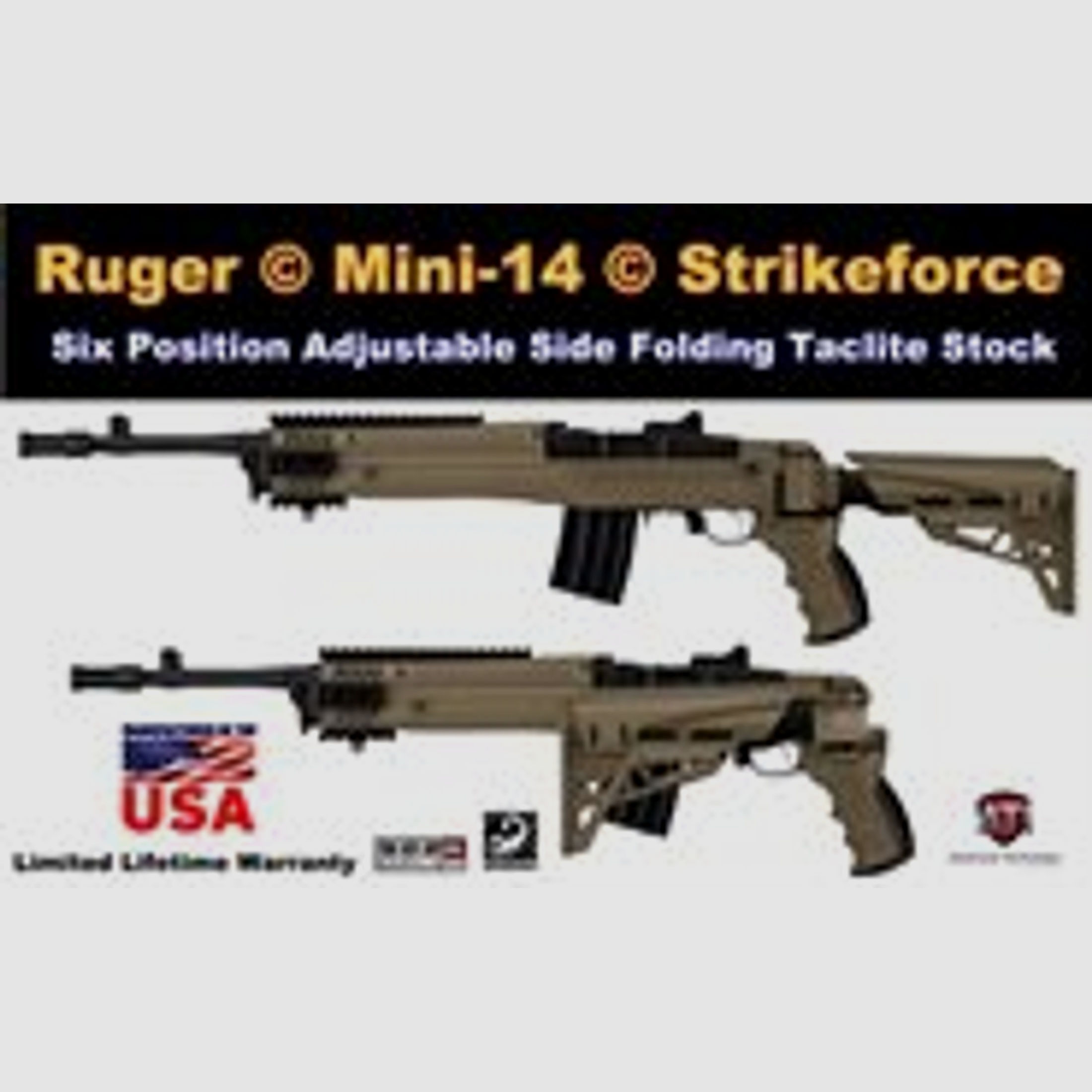 Ruger Mini-14 Schaft / Ruger Mini-30 Schubschaft / Klappschaft / Strikeforce mit Scorpion Dämpfungs-