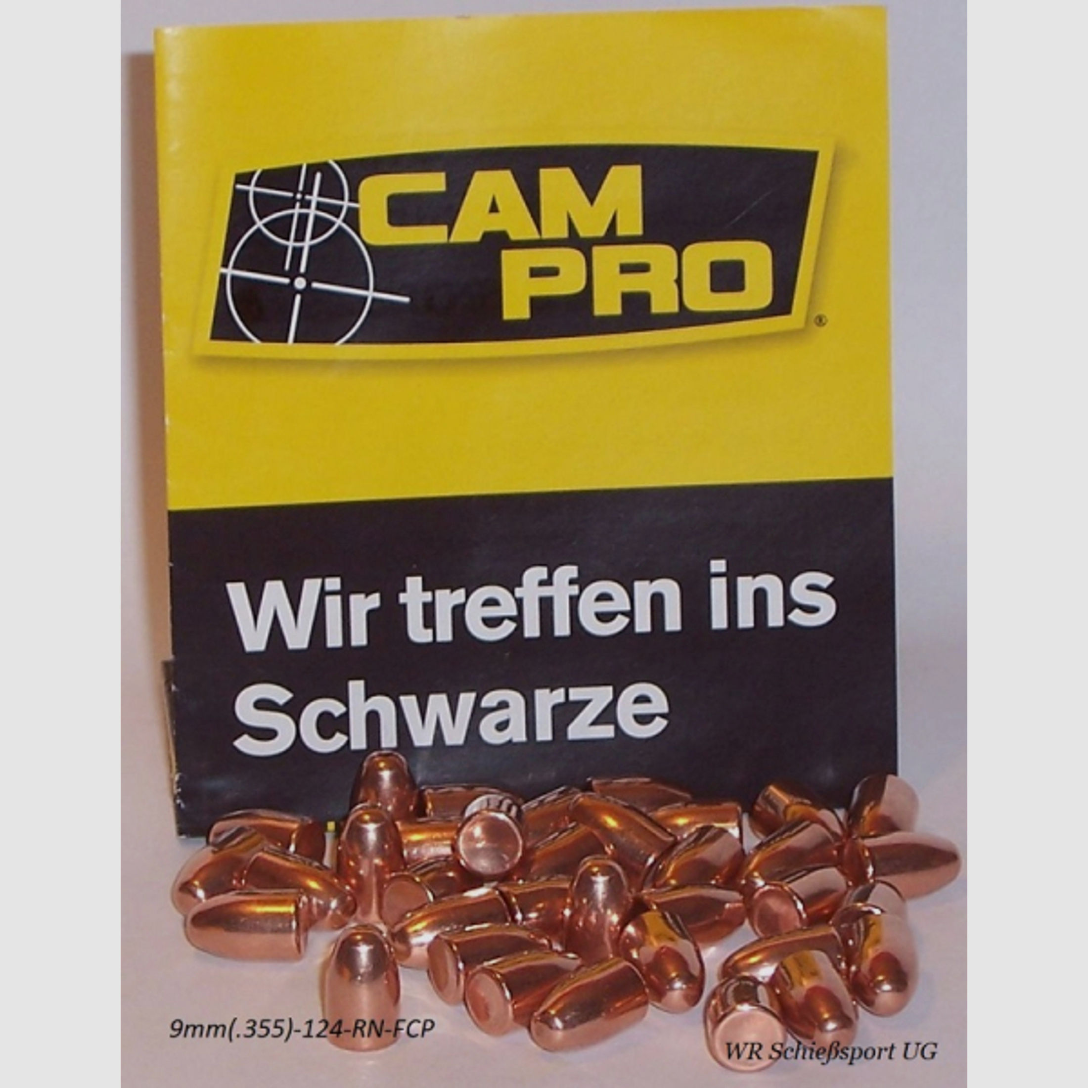 100 CAMPRO Geschosse 9mm(.355Dia.) - 124 - RN-FCP - verkupfert - #CP-9124RN