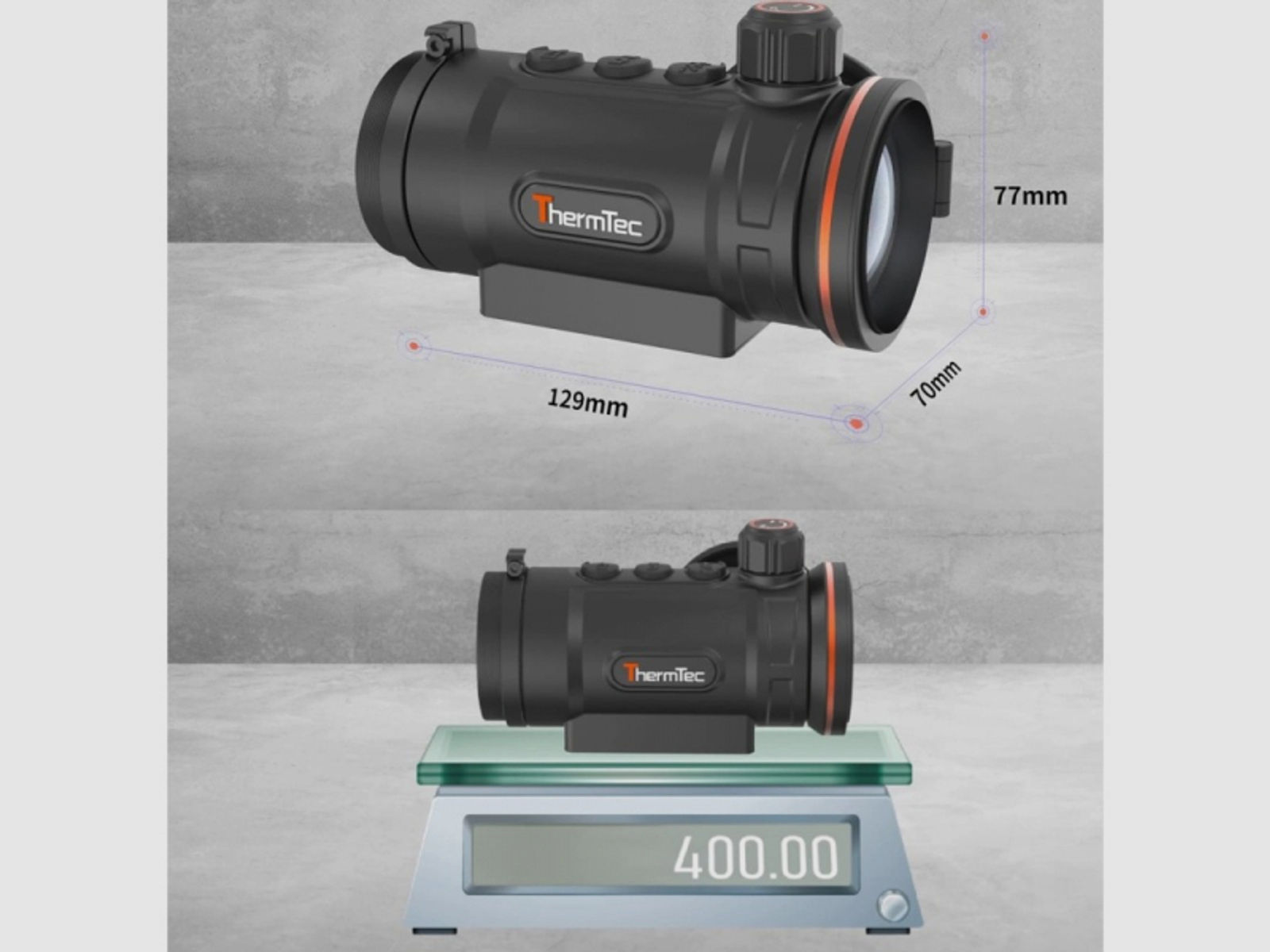 ThermTec Wärmebild Vorsatzgerät Hunt 650 mit Gratis Smartclip Klemmadapter