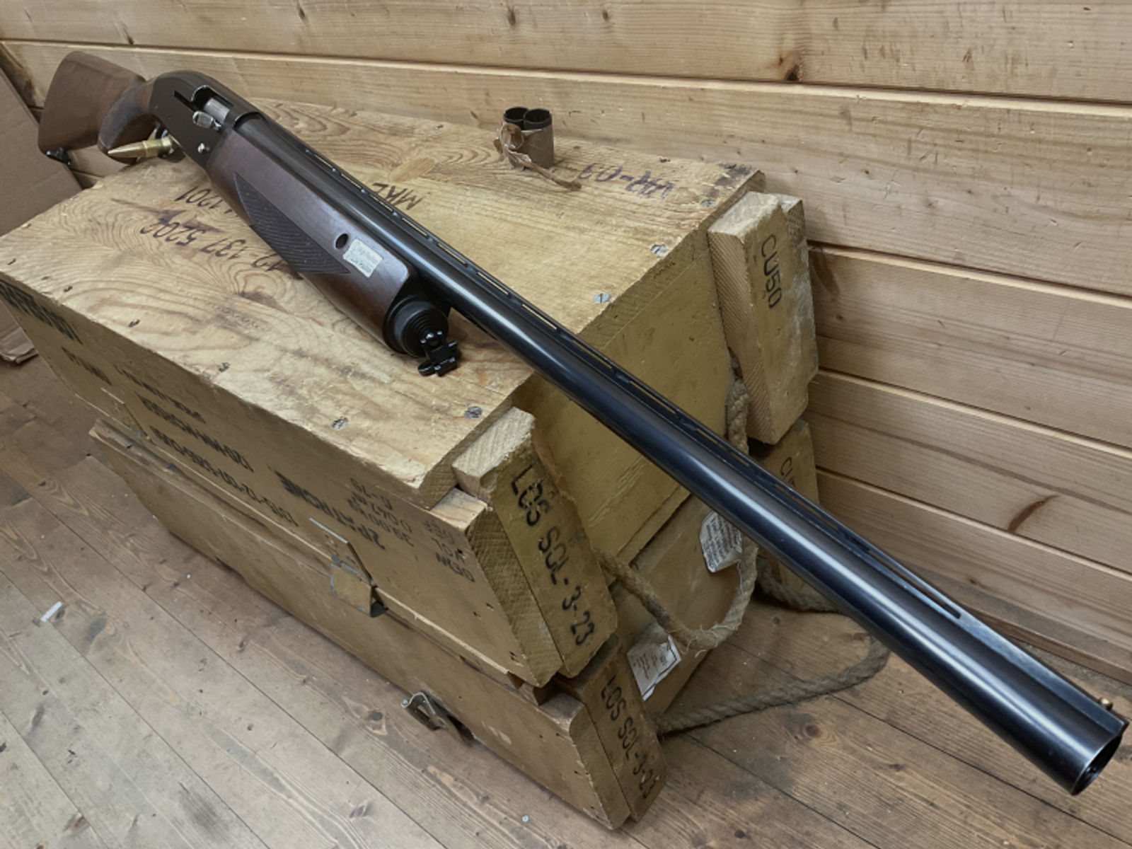 SLF SKB Mod.1855 Holz Kal.12/76 mit Gasdruckregelung