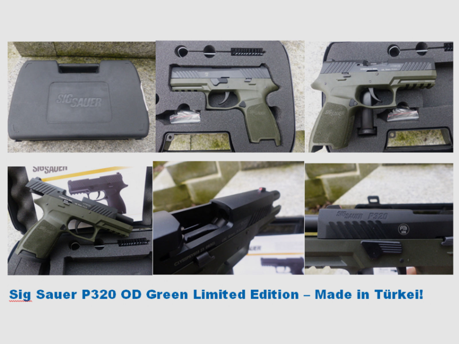 Sig Sauer P320 OD Green Militärgrün Cal. 9mm PAK ungeschossen, im Koffer Versandkostenfrei