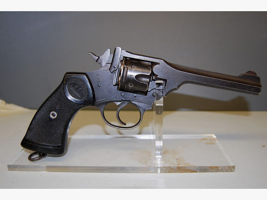 Sammlerwaffe Revolver Webley Mark iV Konvertiert auf Kal 4mm M20 sehr schönes Sammlungsb
