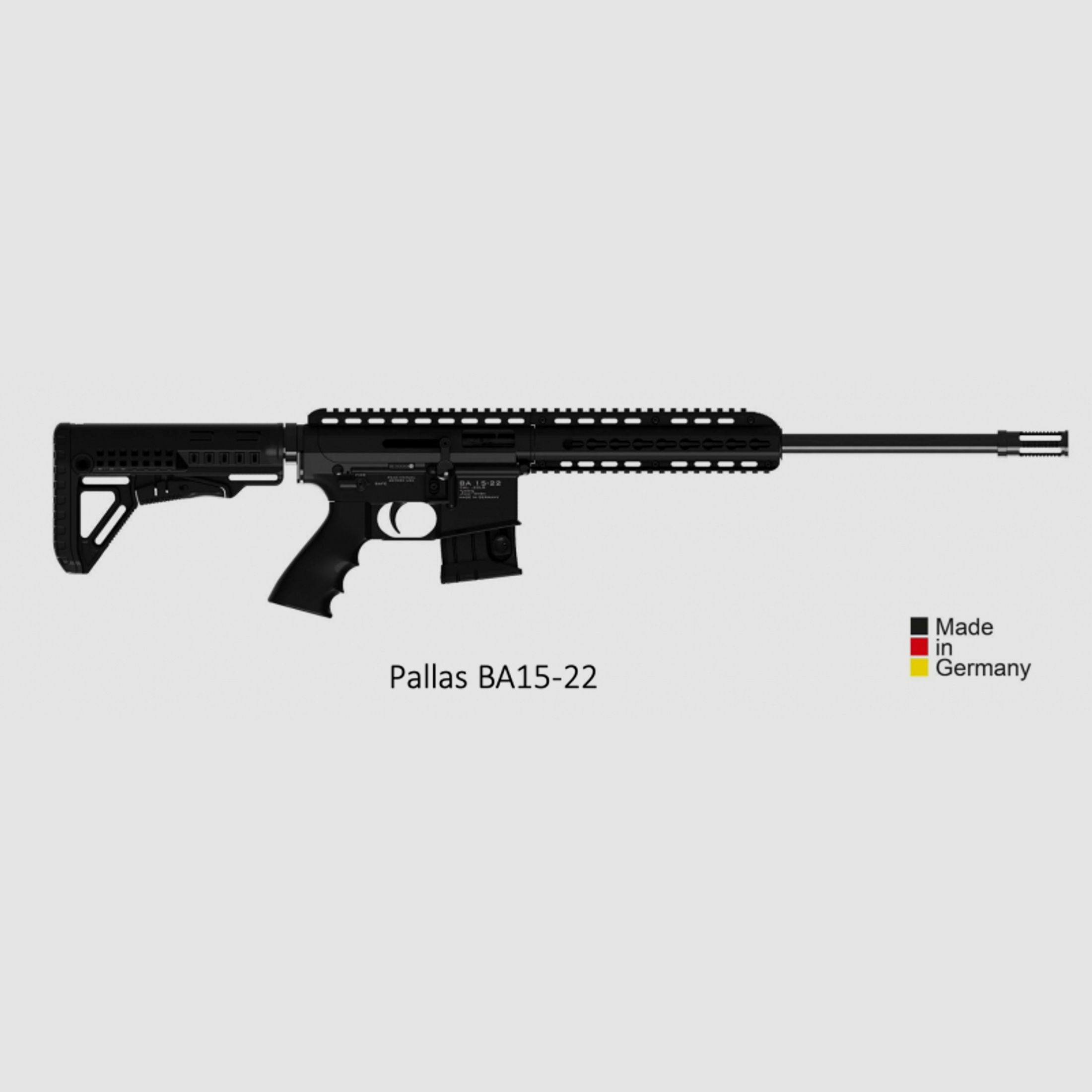 Pallas BA15-22 .22LR KK Repetierbüchse AR15 Look 1/2x20UNF schwarz