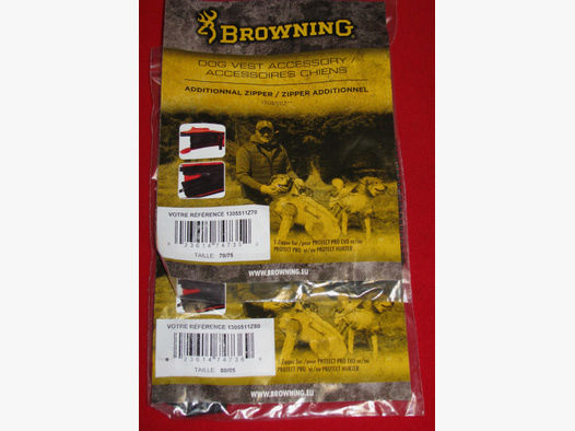 Hundezubehör, 2mal Browning Reißverschluss für Hundeschutzweste, Taille 45 und 50 / 55
