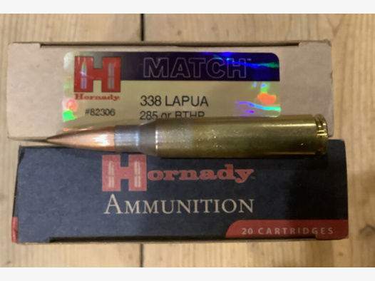 40 St. .338 Lapua Magnum Hornady Match 285gr BTHP
