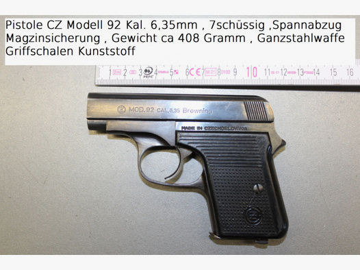 CZ 92 Taschenpistole 6,35mm