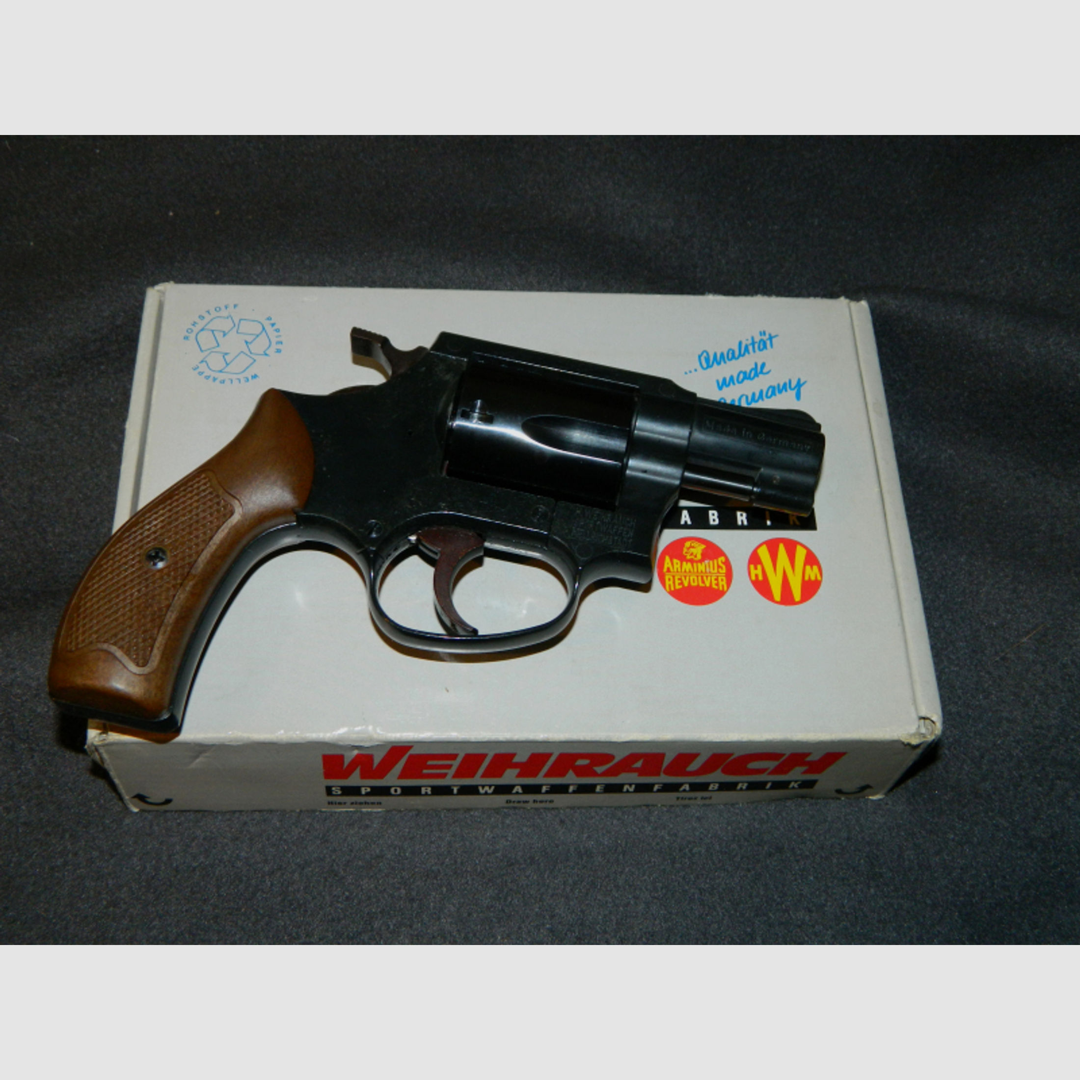 Arminius (Weihrauch) HW37 Revolver 9mmR.K. alte PTB547 Schreckschuss in OVP Top-Zustand