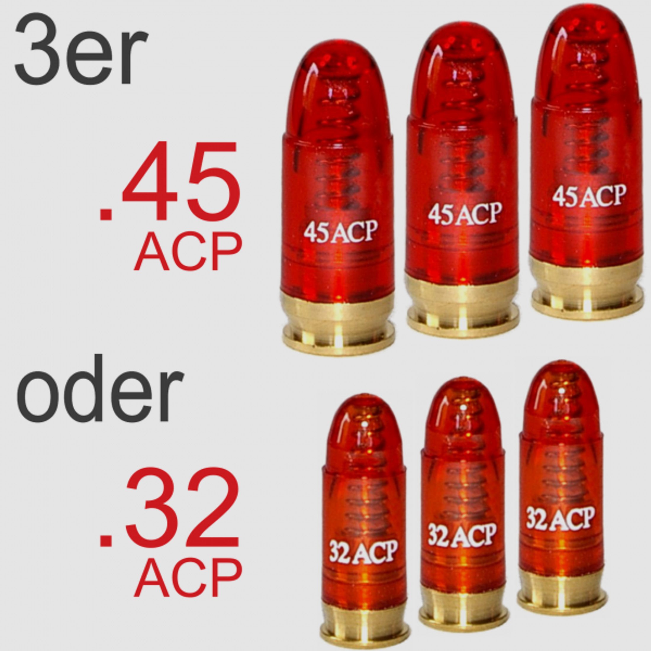 3er .45 ACP oder .32 ACP (7,65 Browning) Pufferpatronen!!!        ->TOP Angebot!!!<-