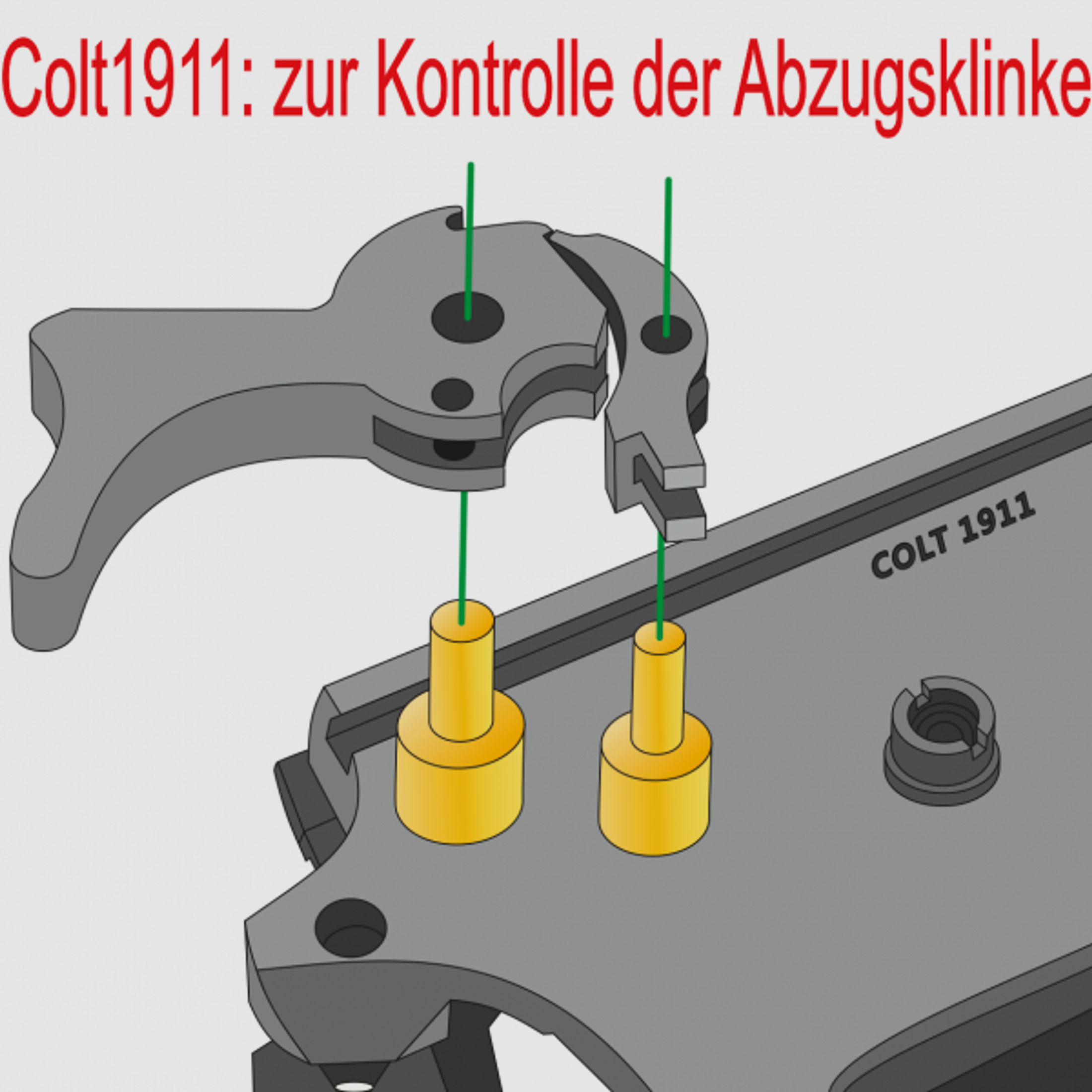 Colt 1911: Prüfstifte für die Abzugsklinke - einfache Kontrolle von Hammer & sear!  --> NEU & Top <-