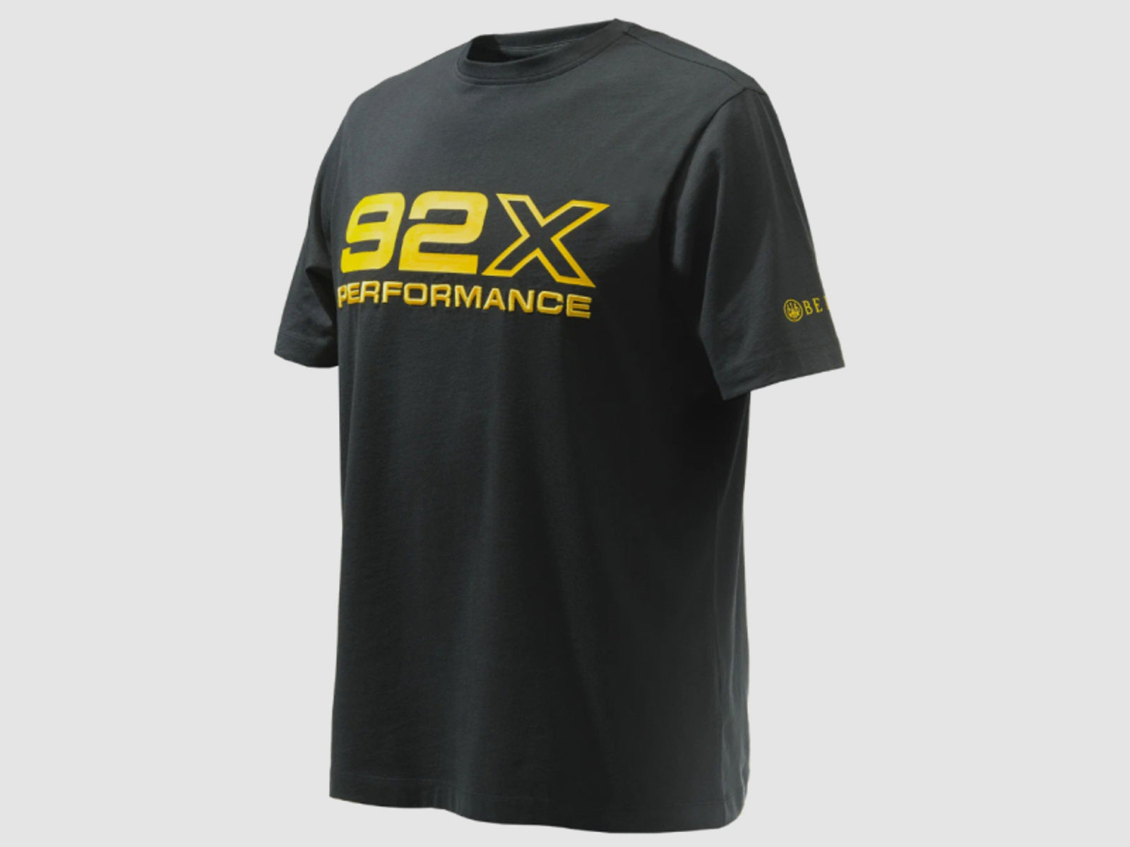-60% BERETTA T-Shirt 92X PERFORMCE 100% Baumwolle Rundhals Schwarz | Gelbe 92X Grafik IPSC Größe: XL
