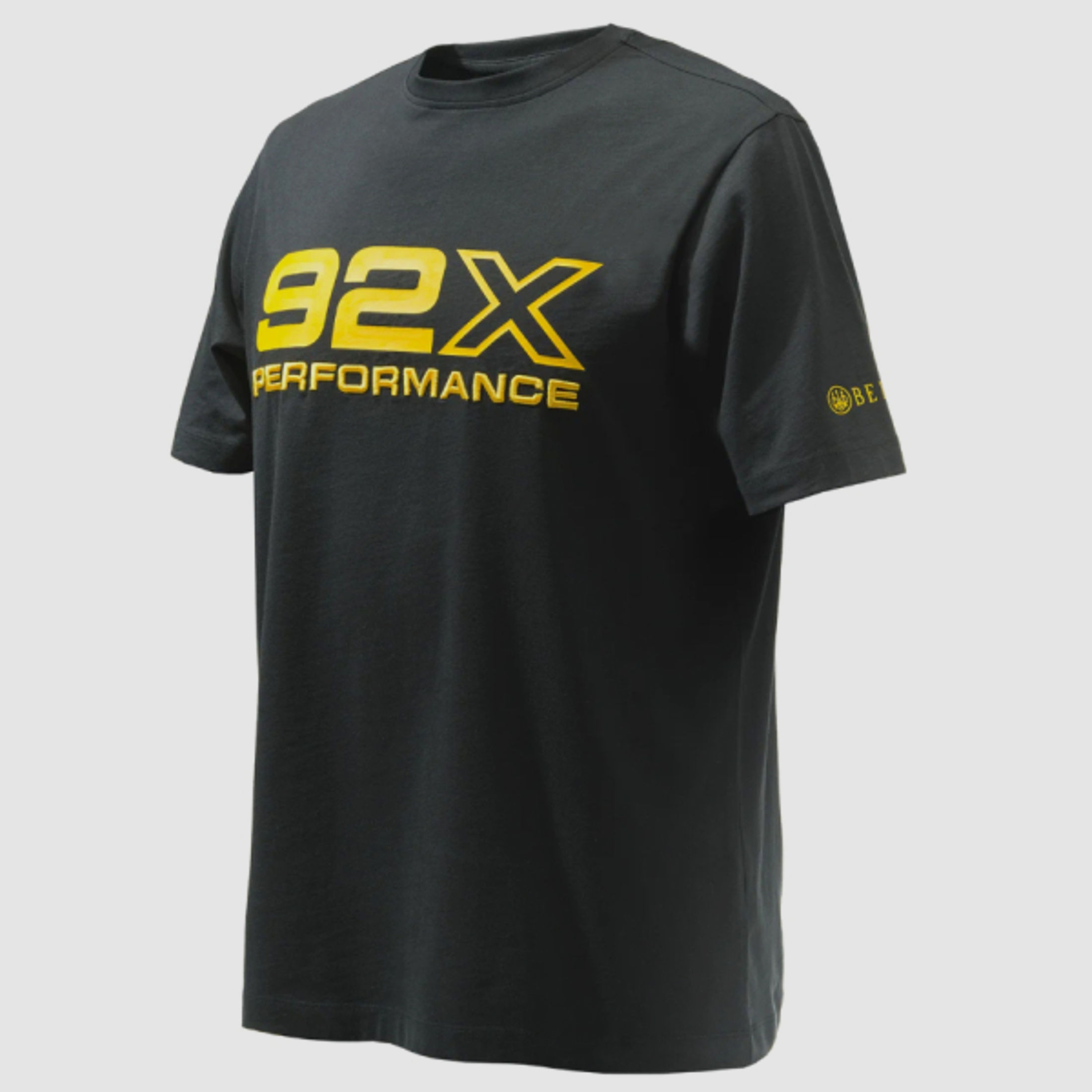 -60% BERETTA T-Shirt 92X PERFORMCE 100% Baumwolle Rundhals Schwarz | Gelbe 92X Grafik IPSC Größe: XL