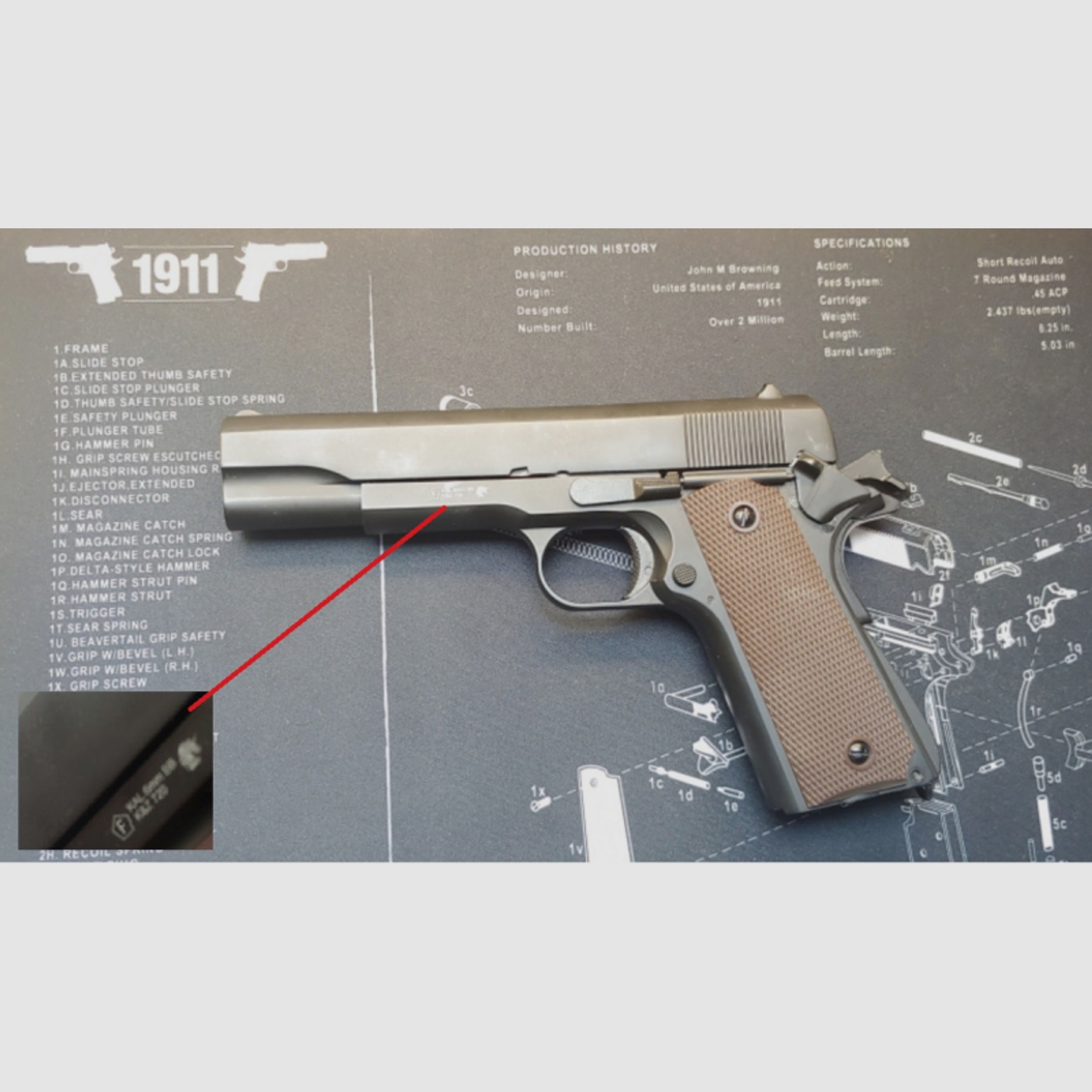 Colt 1911 A1 Pistole Army Vollmetall DEKO