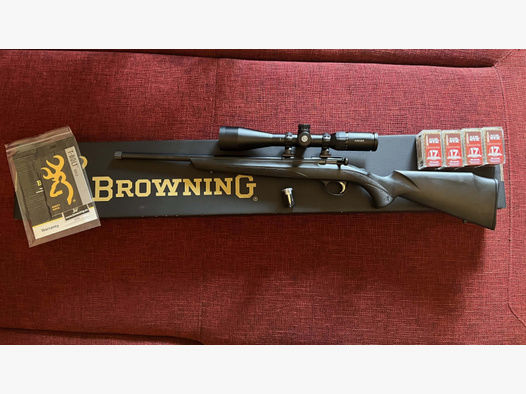 .17 HMR LINKS Geradezug mit Mündungsgewinde! Browning T-Bolt, 2x10 Schuss Magazine, BJ 2022, OVP