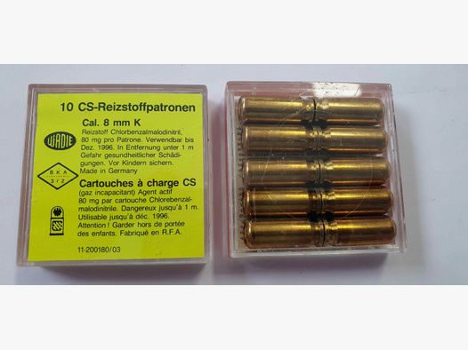CS-Gaspatronen Kal.8mm(600 Bar)vom Qualitätshersteller Wadie