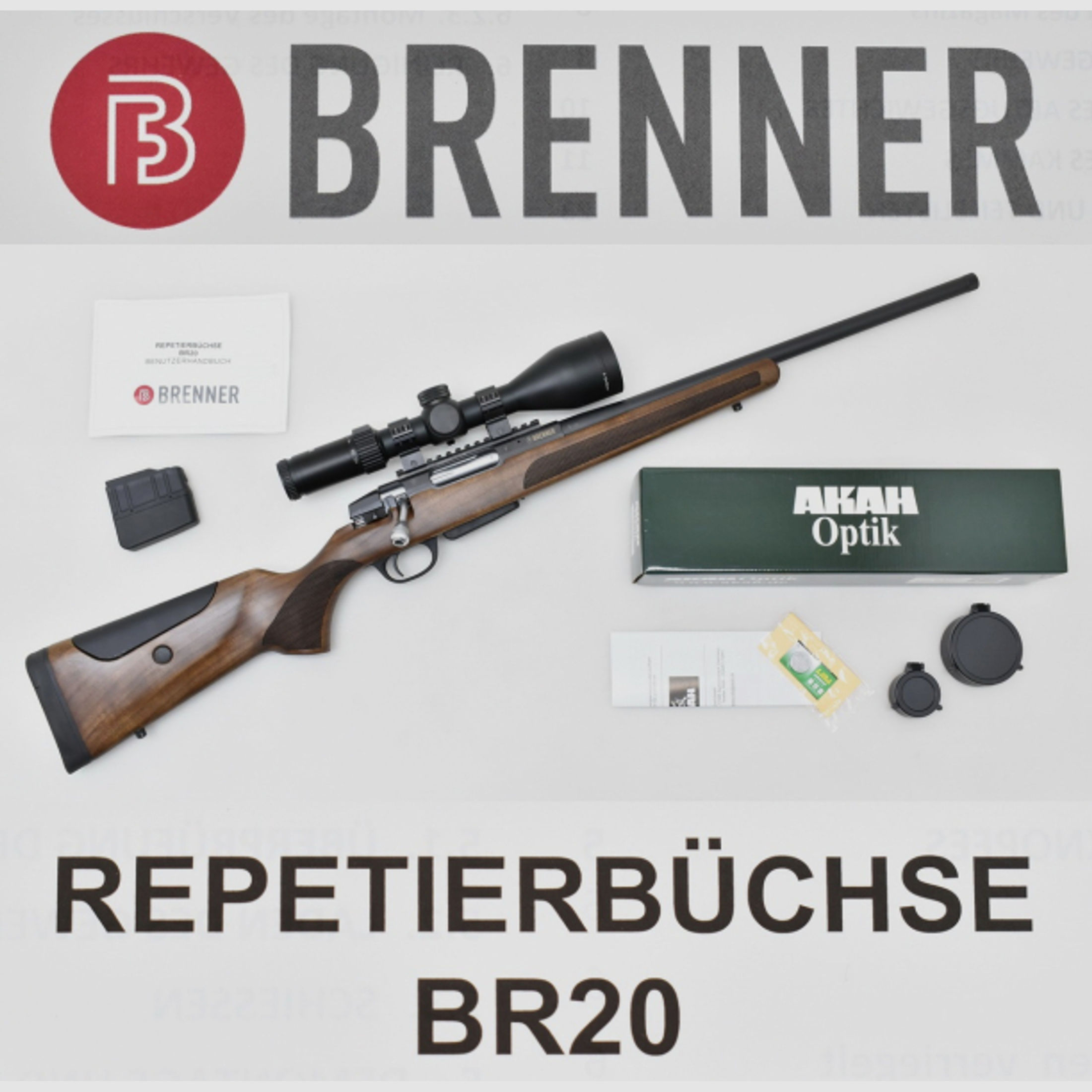BRENNER BR20 " Exclusive " Repetierer Kal .308 Win. mit AKAH ZF 3-12x56 Leuchtabs. 4 LP