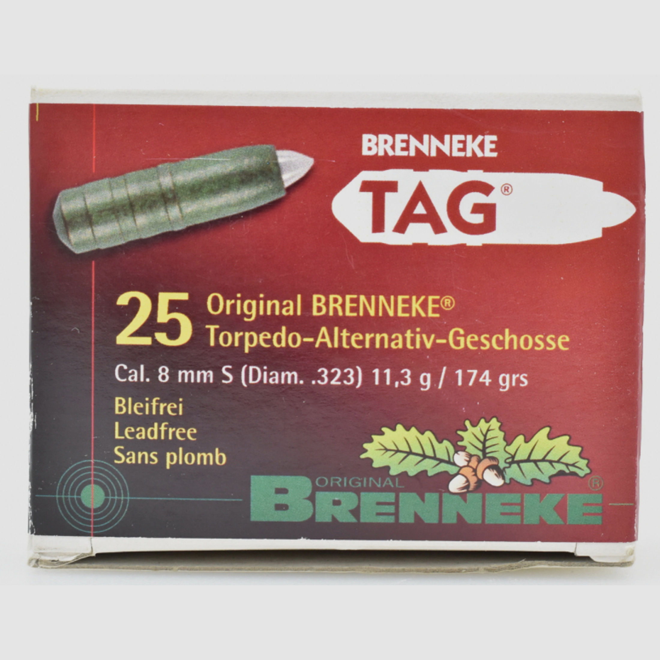 25 Brenneke Geschosse 8mm - 11,3g. TAG Bleifrei