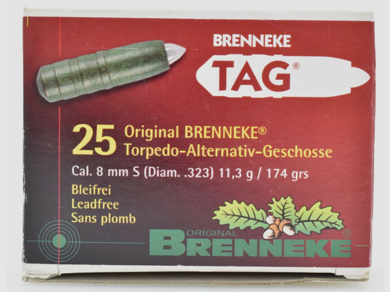 25 Brenneke Geschosse 8mm - 11,3g. TAG Bleifrei
