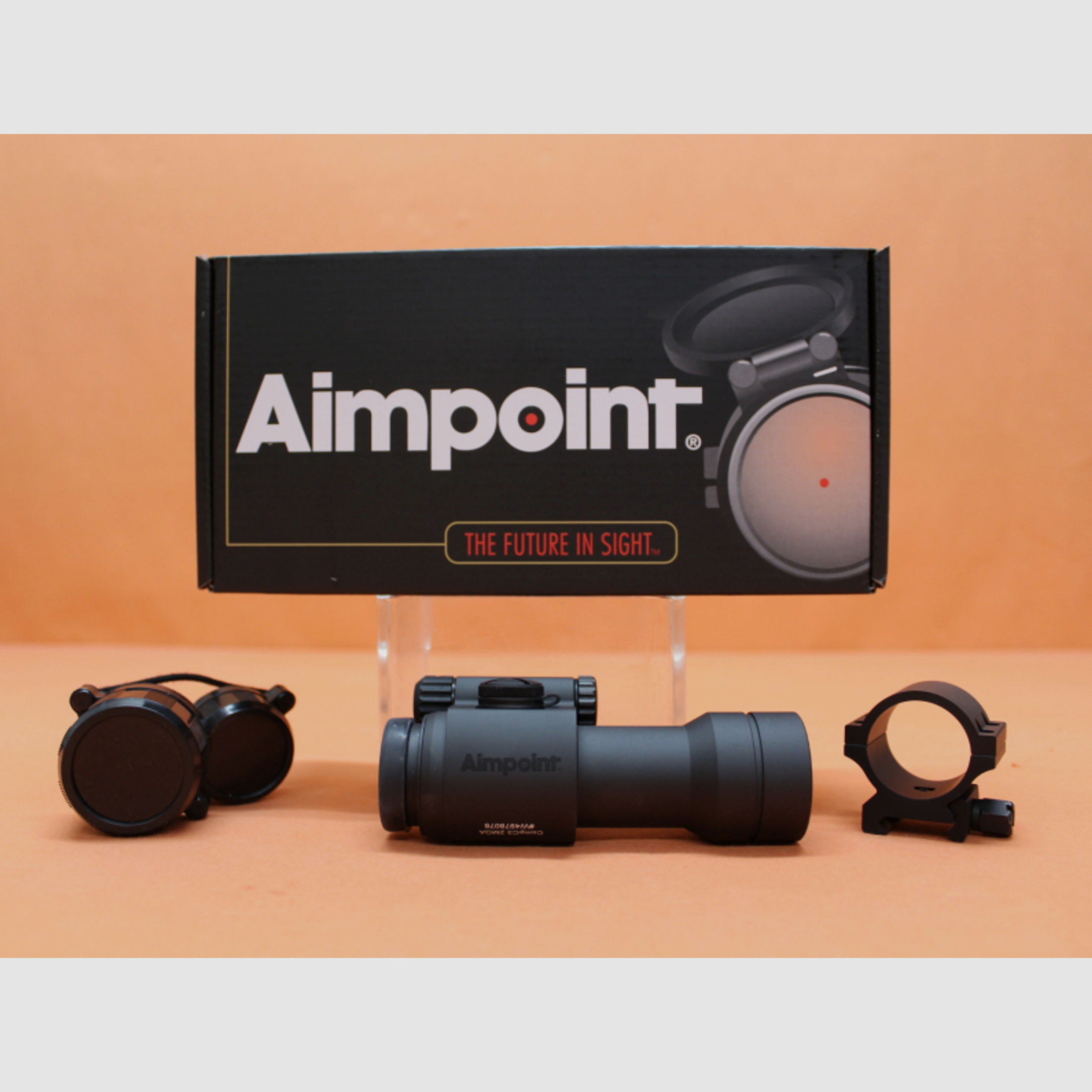 Aimpoint Comp C3 (11421) Leuchtpunktvisier 2MOA Dot (6cm auf 100m)/ Montagering f. Weaver/ Picatinny