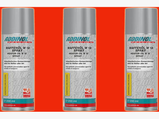 3x 0,2 Liter Spray WAFFENÖL W 18 Konservierungs- und Reinigungsflüssigkeit keine Geruchsbelästigung