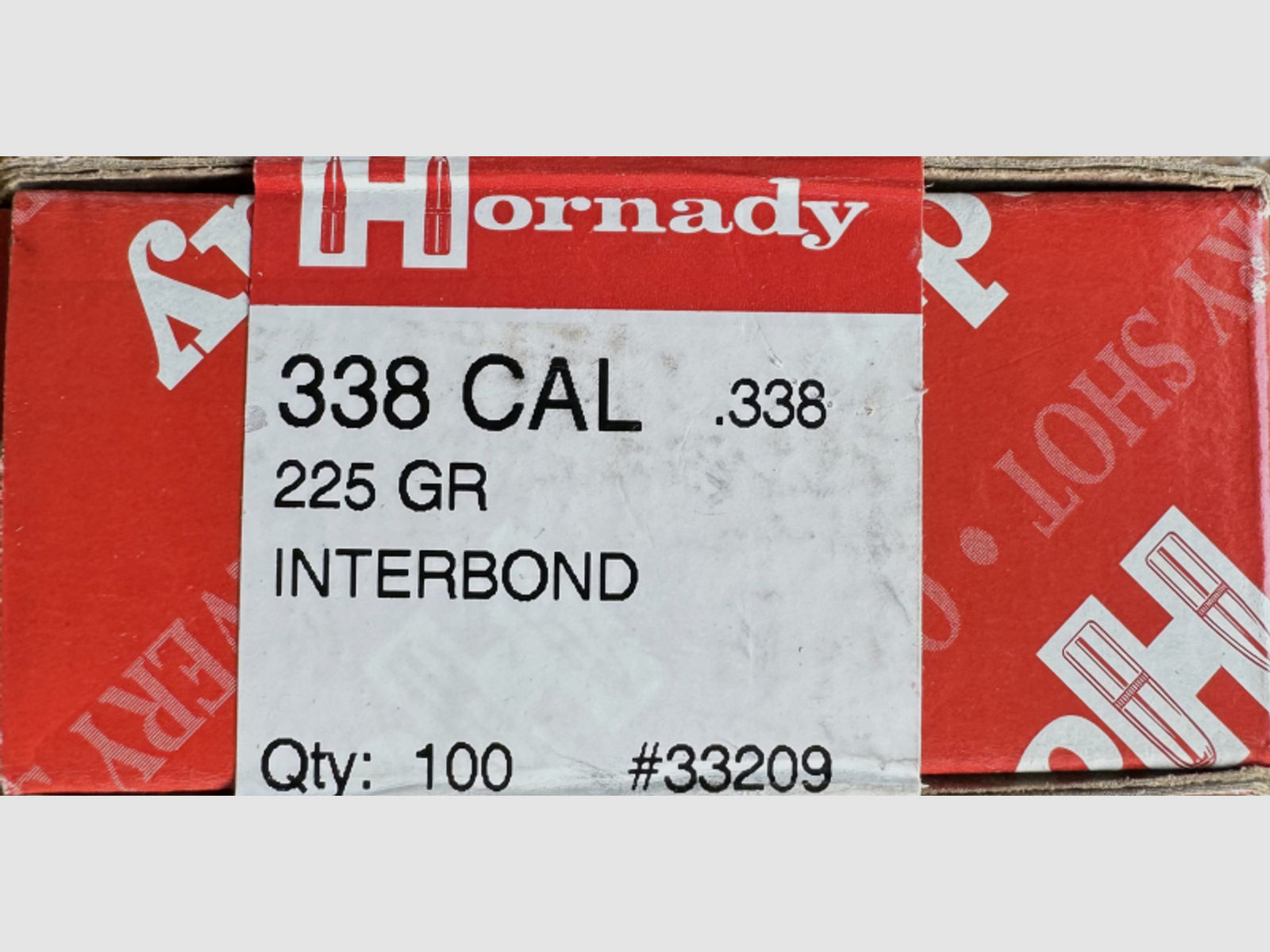 100 x Hornady .338 225gr Interbond Geschosse